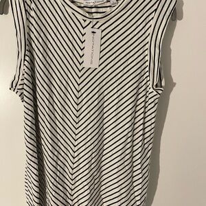 Notations Black and White Chevron Muscle Tee
